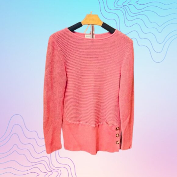 COLLECTION L Women’s Size 4 Mauve Pink Knit Sweater with Button Detail - Picture 1 of 5
